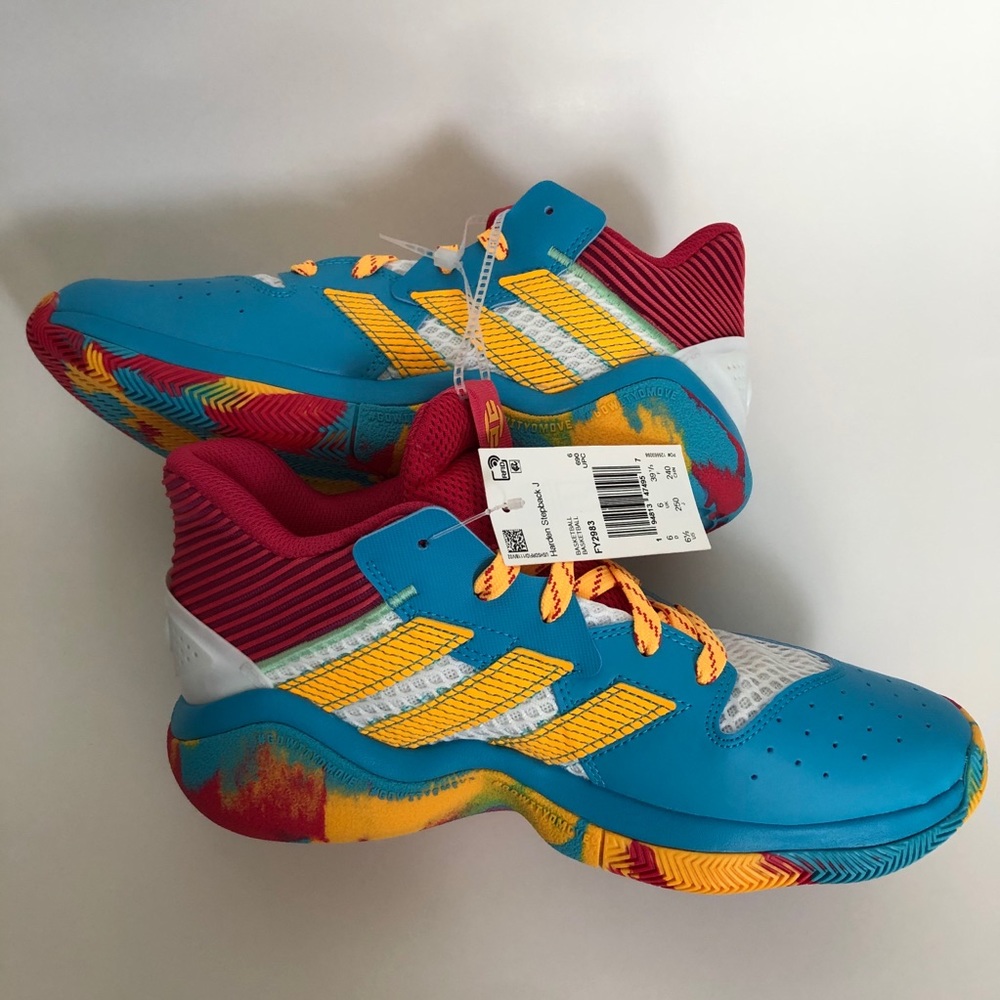 Adidas Harden Stepback J FY2983 Cyan Solar Sz 6.5 - Picture 6 of 9